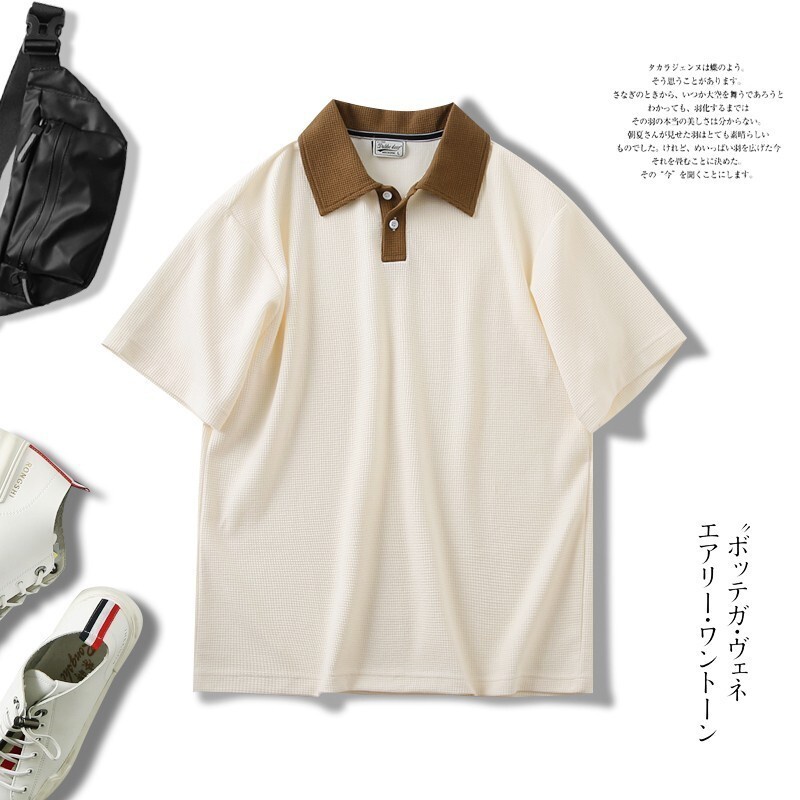 เสื้อโปโล แขนสั้น คอปก แฟชั่นสไตล์เกาหลี สําหรับผู้ชาย