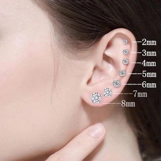 ต่างหู สเตนเลส 4 สี CZ เพทาย เกาหลี สําหรับผู้หญิง ผู้ชาย คริสตัล สกรู ไทเทเนียม เหล็ก ต่างหูกระดุม ทุกเพศ ป้องกันอาการแพ้ เครื่องประดับร่างกาย