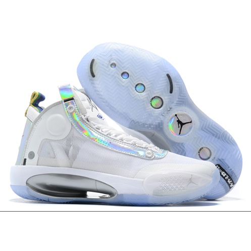 2023 Ready stock N-i-k-e Air Jordan XIII 34 White Silver Men's Running Shoes AJ34 Basketball Shoes