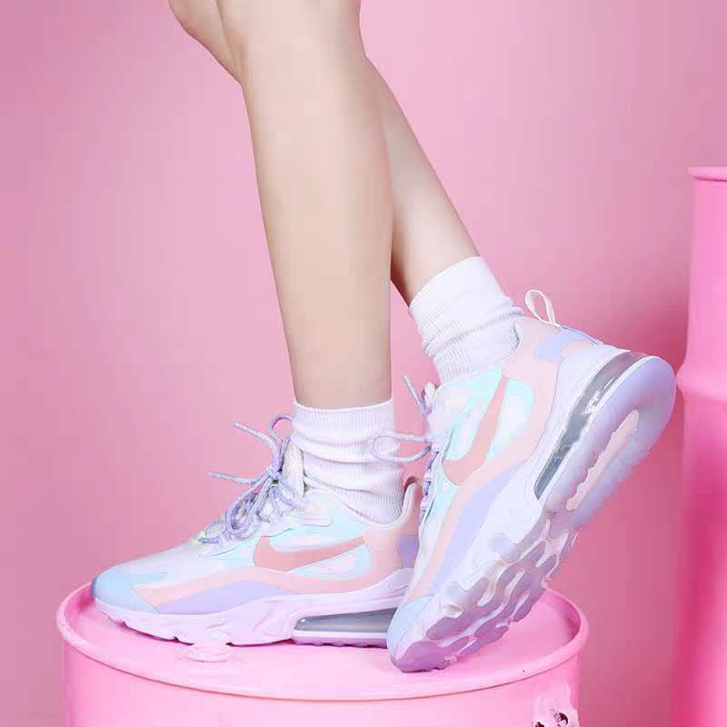 สต็อกพร้อมต้นฉบับ Nike Air Max 270 React รองเท้าวิ่งผู้หญิงรองเท้ากีฬาสำหรับรองเท้าผู้หญิง แนวโน้ม