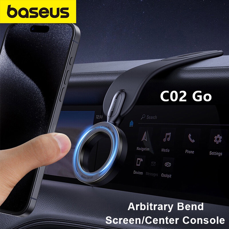 Baseus C02 360° ที่วางโทรศัพท์ในรถยนต์ แบบแม่เหล็ก สําหรับ i-P-h-o-n-e 15 14 13 12 Pro
