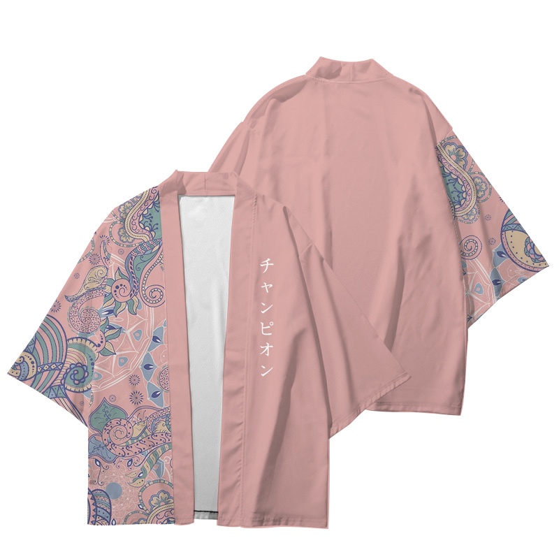 เสื้อคลุมกิโมโน พิมพ์ลายเม็ดมะม่วงหิมพานต์ 3 มิติ สไตล์ญี่ปุ่น แฟชั่นสําหรับผู้ชาย
