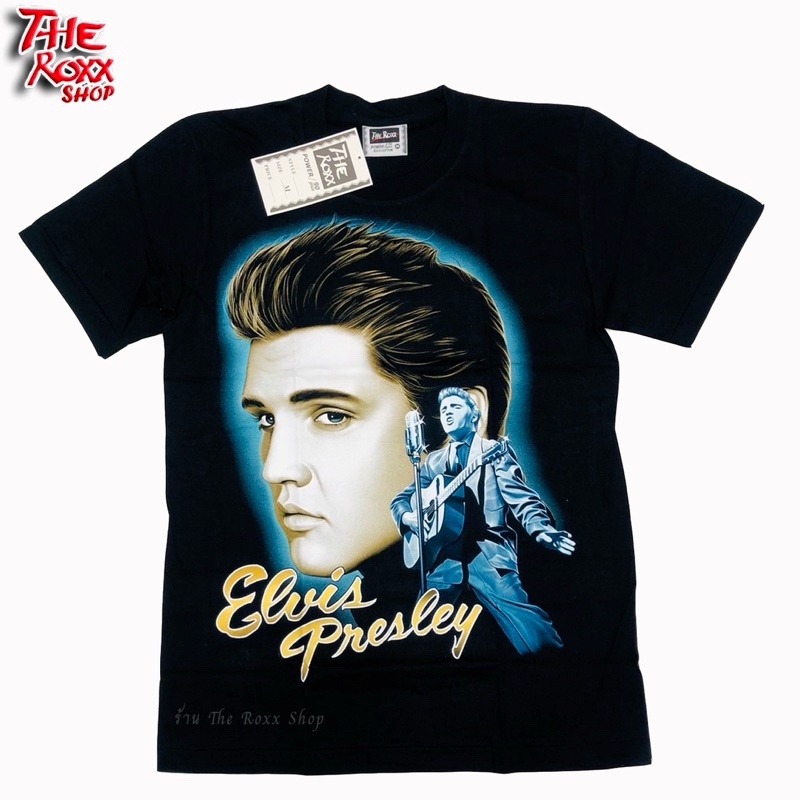 พิมพ์ลาย เสื้อ Elvis Presley SP-115 นักร้อง(ดารา) ป้าย The Roxx