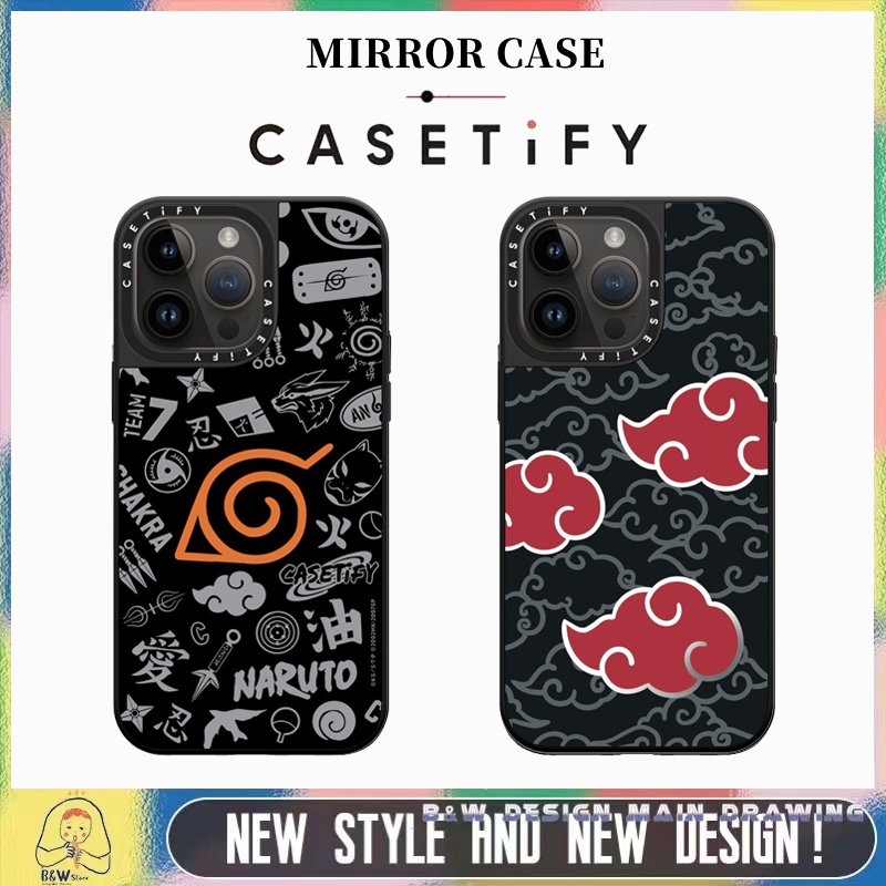 เคสโทรศัพท์มือถือแบบแข็ง ผิวด้าน กันกระแทก ลายโลโก้นารูโตะ พร้อมกระจก สําหรับ IPhone 15ProMax 15Pro 15 14 13 12 11 Pro Max