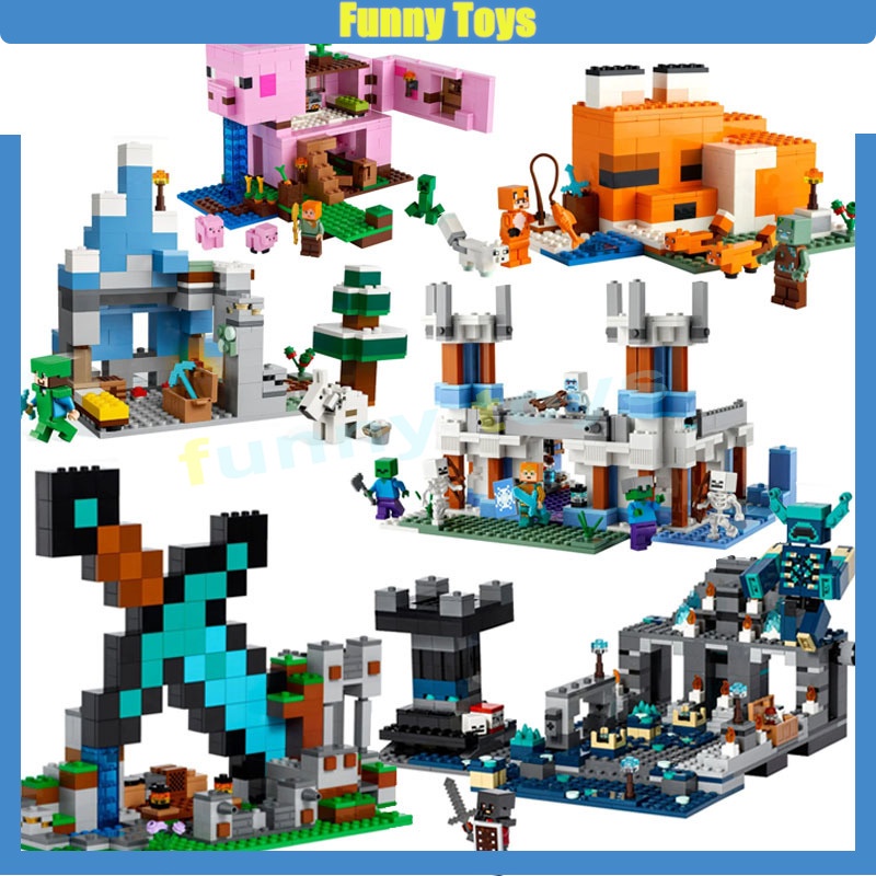 บล็อคตัวต่อ Minecraft series 21246 21243 21244 21186 21178 21170 21241 21183 21143 21163 ของเล่นเสริมการเรียนรู้ สําหรับเด็กผู้ชาย และเด็กผู้หญิง
