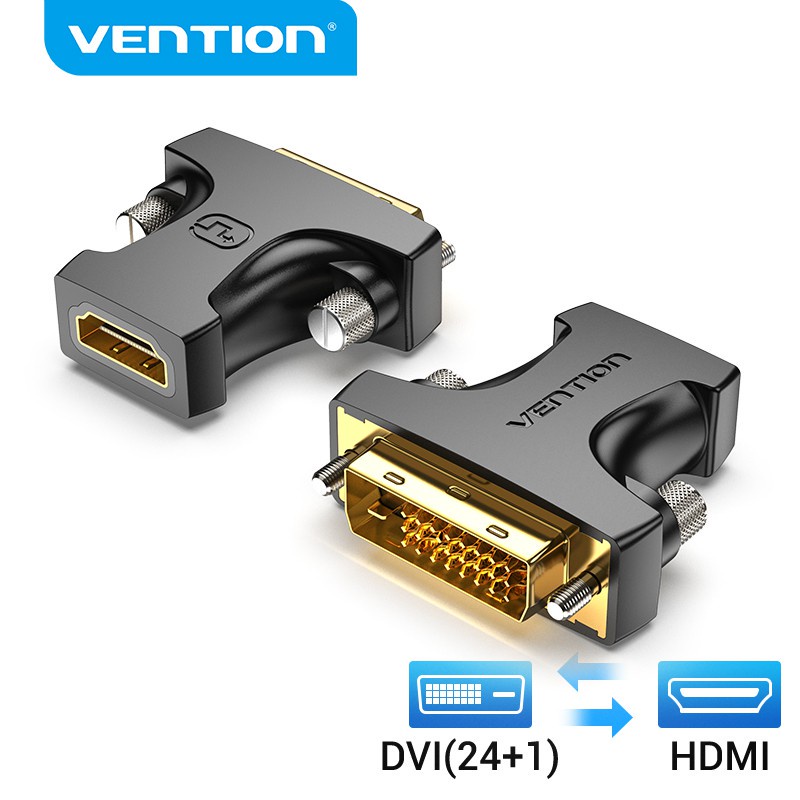 Vention อะแดปเตอร์ DVI เป็น HDMI Bi ทิศทาง DVI D 24+1 1080P 60Hz ตัวแปลงขั้วต่อสายเคเบิลชายเป็น HDMI หญิง