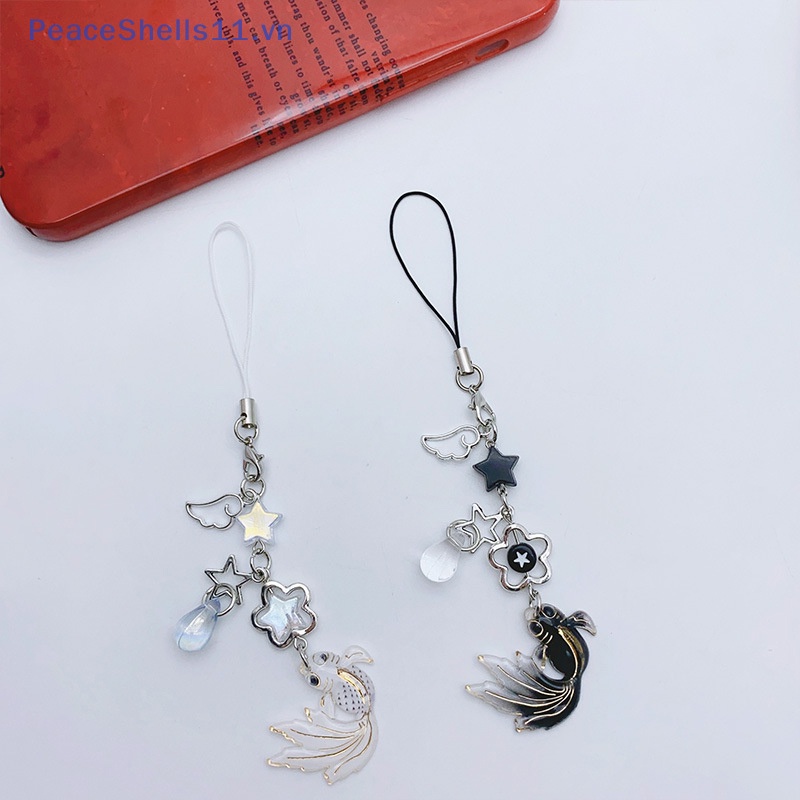 Y2k Eesthetic vn Creative Goldfish Beaded Phone Strap