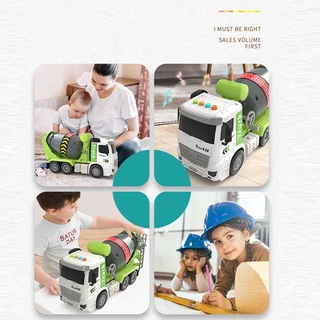 🚗COD🚗รถของเล่น รถโม่ปูนของ รถผสมของเล่น ยานพาหนะวิศวกรรมเฉื่อยจำลอง การผสมเสียงและแสง
