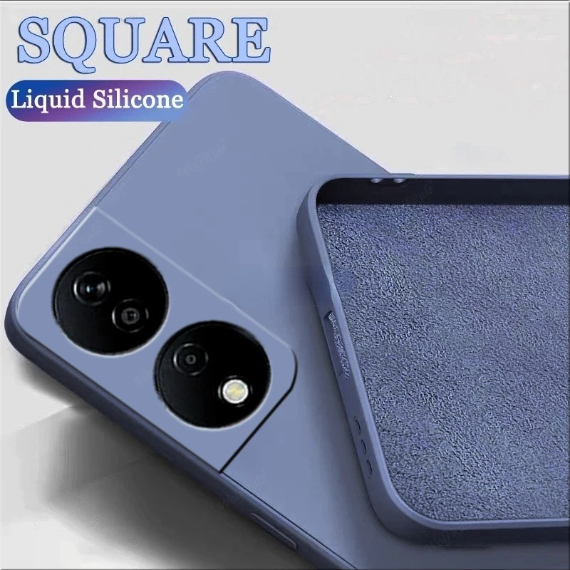 เคสโทรศัพท์สําหรับ Honor X8C X8B X7B X7A 4G 5G 2023 ปลอกสแควร์ซิลิโคนเหลวกันกระแทกนุ่มน่ารักเลนส์ป้องกันกล้องคลุมทั้งหมด