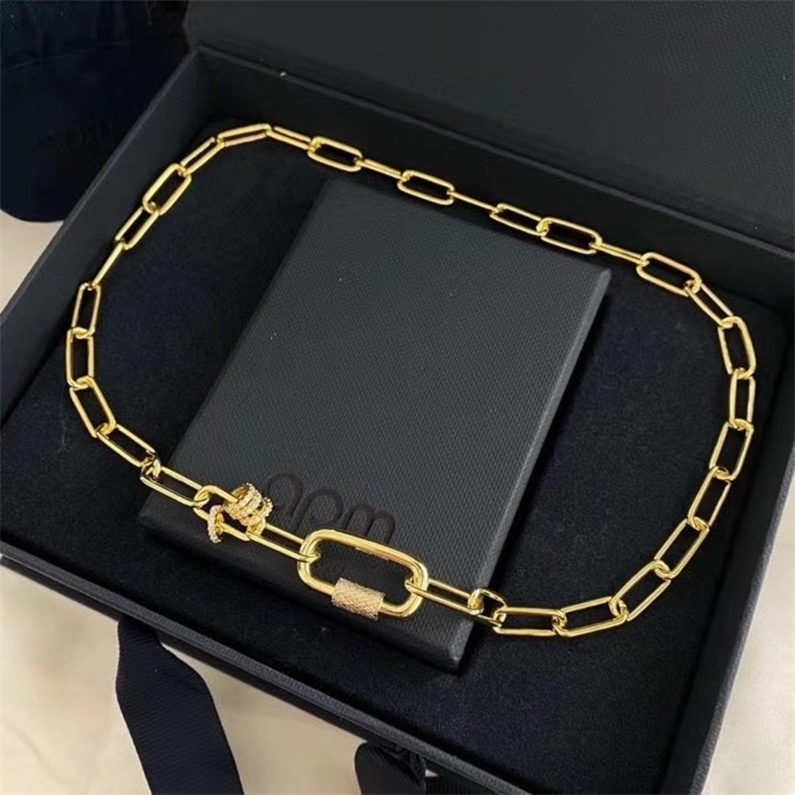 APM MONACO CHAIN สร้อยคอ Gold-Plated Silver Street Style Accessories Diamond New Style CHAIN