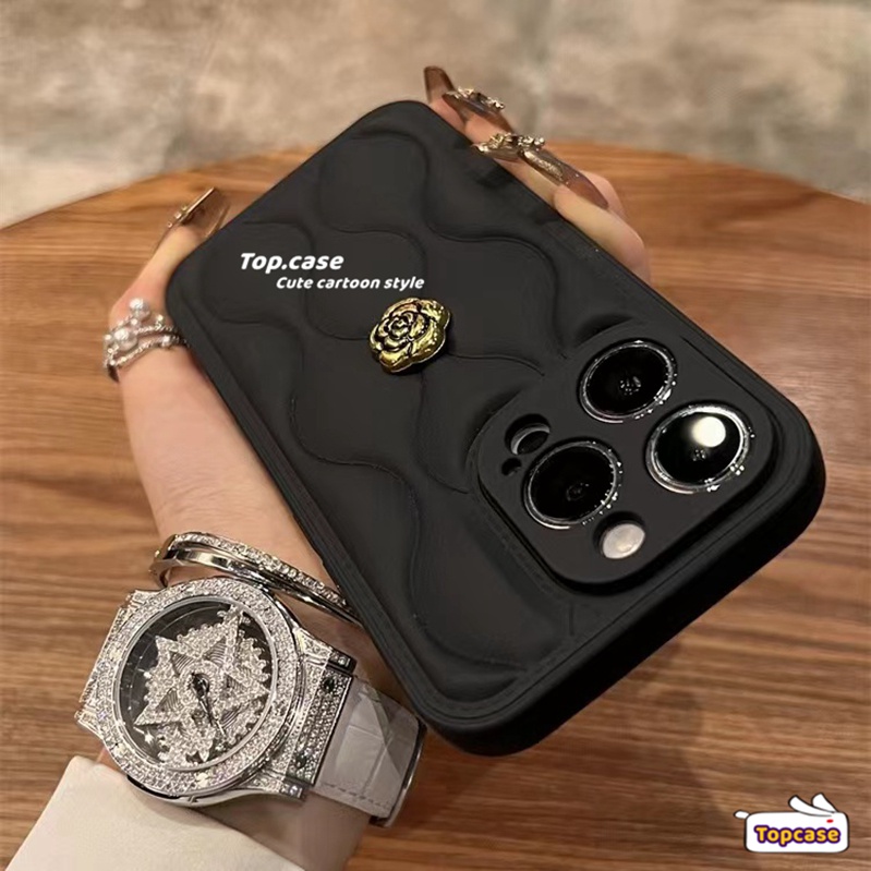 เคสโทรศัพท์มือถือ แบบนิ่ม ลายดอกคามิเลีย เนื้อแมตต์ หรูหรา สําหรับ iPhone11 14 15 13 12 Pro Max X XR Xs Max 8 7 6 6s Plus SE 2020