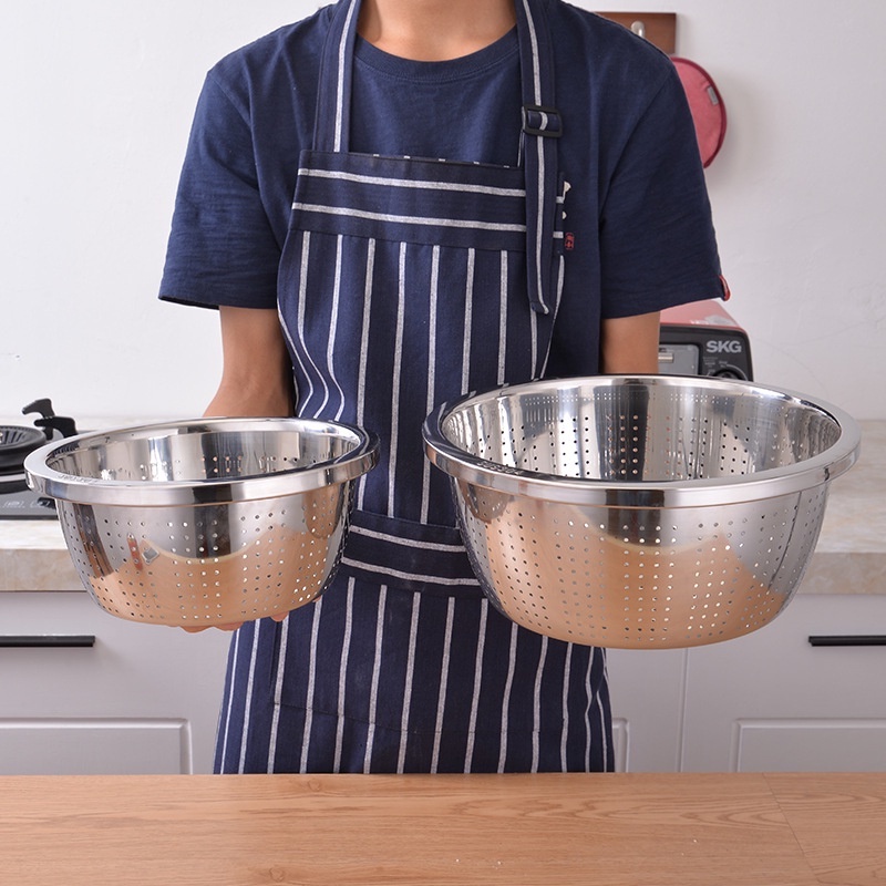 CDiscount กะละมัง​รูล้าง​ ผัก​ กะละมัง​ล้างสแตนเลส​หนาเนื้อดีไร้สนิมไร้รอยเชื่อม 22/34/36/28/30/32/34/36/38/40cm - รูปที่ 2