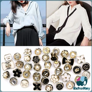 E.R กระดุมผ้าพันคอ กระดุมติดคอเสื้อ ชุดละ 10 ชิ้น Fashion Accessories