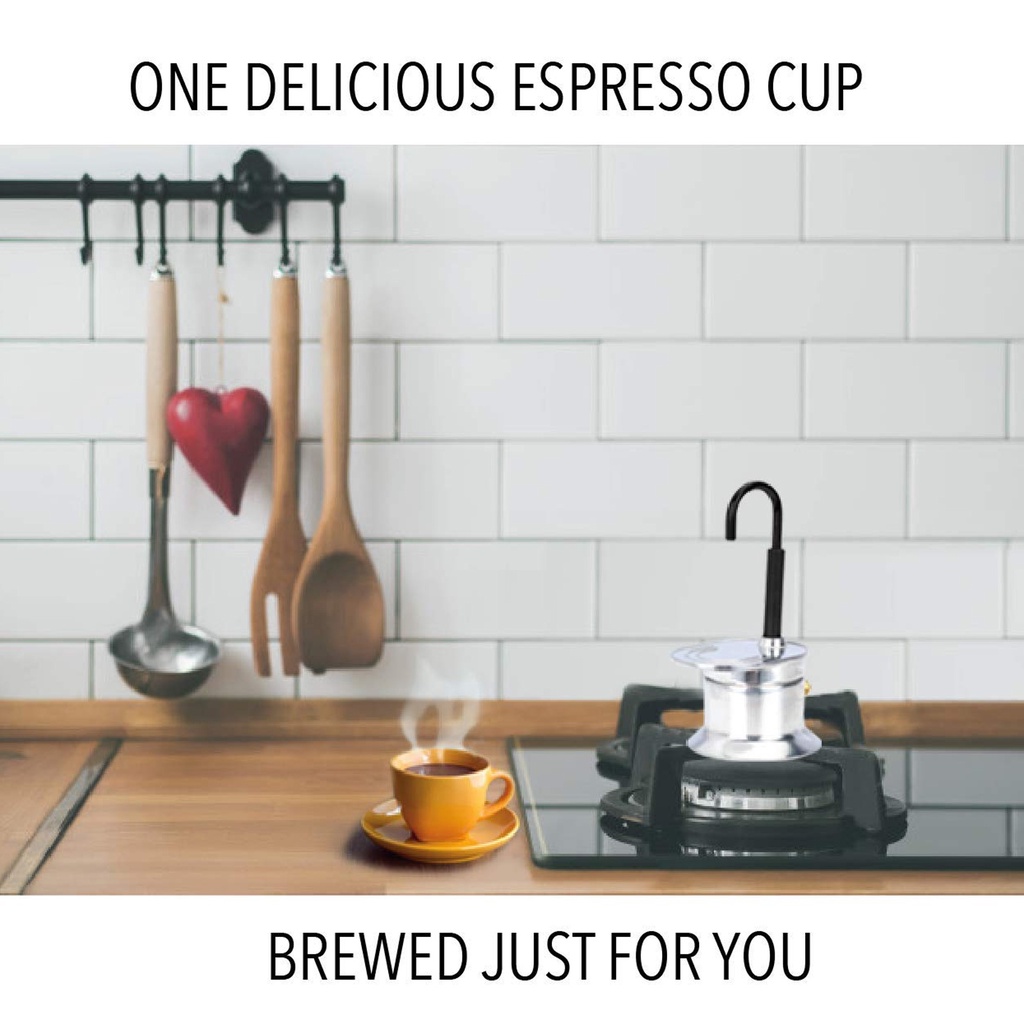 SN8 หลอดเดียว Moka Pot 1 ถ้วย 50ML อลูมิเนียมอัลลอยด์ Spout Stovetop เครื่องชงกาแฟอิตาลีสำหรับงานปาร์ตี้กลางแจ้ง
