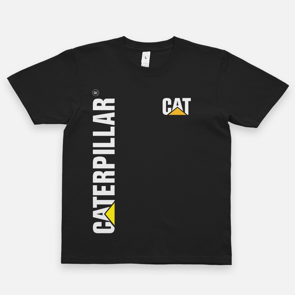 เสื้อยืด Made in Men's T-Shirt ใหม่ Caterpillar CAT Comfort Logo Signature Short Sleeve Cotton Fashionable High Quality