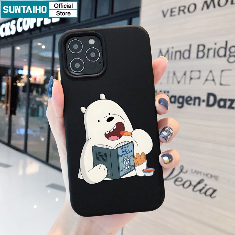 Suntaiho เคสไอโฟน เคสโทรศัพท์ซิลิโคน TPU แบบนิ่ม ลายการ์ตูนหมี กันกระแทก สําหรับ Iphone 15 14 12 13 11 Pro Max IP 7 8 Plus Iphon X Xs XR Xs Max