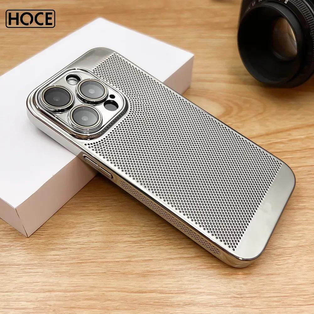 Hoce เคสโทรศัพท์มือถือแบบแข็ง บางมาก ระบายความร้อน กระจายความร้อน หรูหรา สําหรับ iPhone 15 14 13 12 11 Pro Max 14 Plus XS xr 7 8Plus