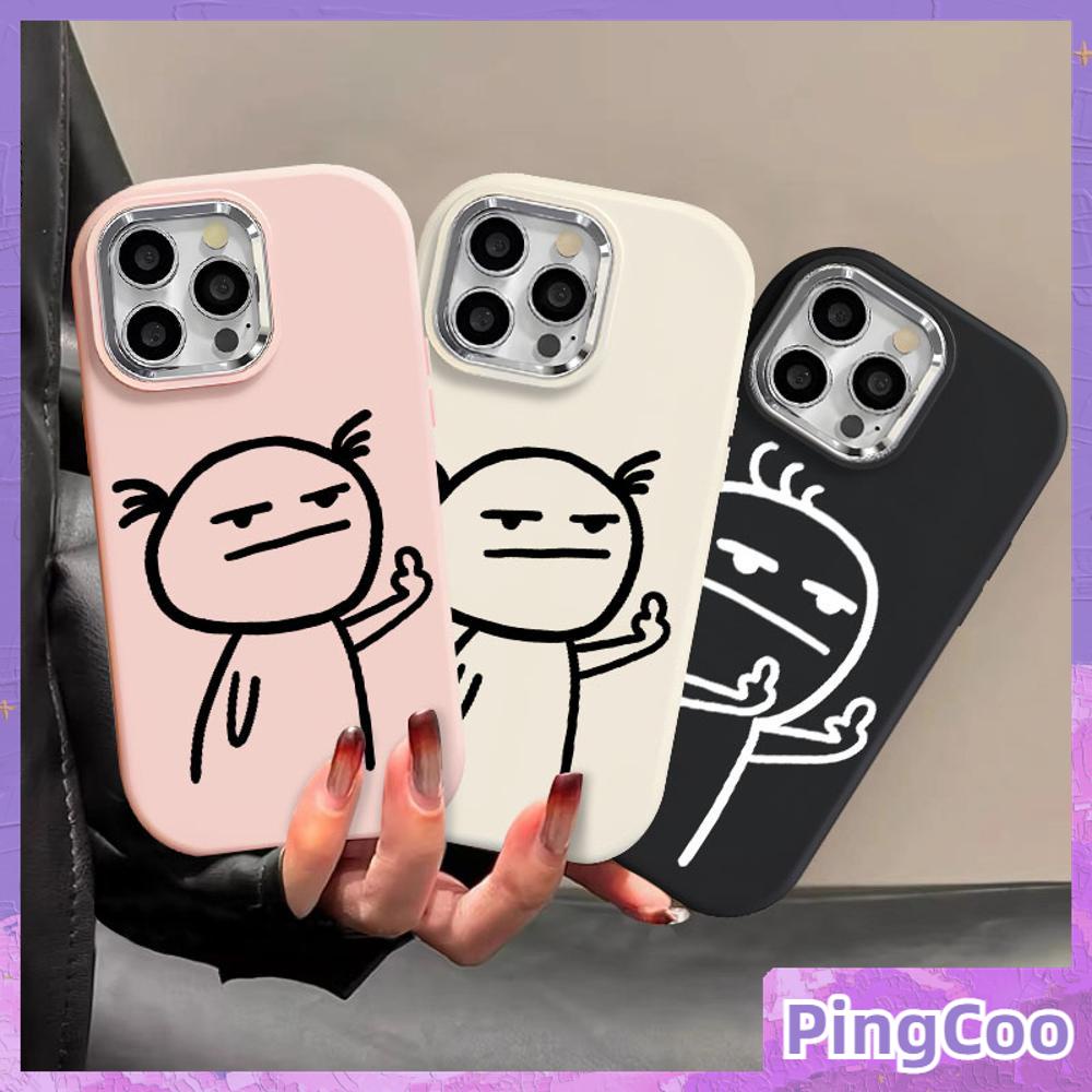 Pingcoo - เข้ากันได้สำหรับ เคสไอโฟน11 เคส iphone 11 15 pro max กรณีป้องกันลายนิ้วมือ TPU โลหะไฟฟ้ากรอบกล้องน่ารัก DespiseSimple ภาพวาดเข้ากันได้กับ iPhone 14 13 12 11 PRO MAX XS XR 7 8 PLUS