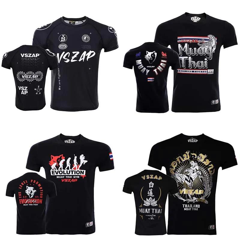 Vszap Mma เสื้อยืดแขนสั้น พิมพ์ลายมวยไทย 3 มิติ เหมาะกับใส่ออกกําลังกาย วิ่ง ต่อสู้ ต่อสู้ สําหรับผู้ชาย