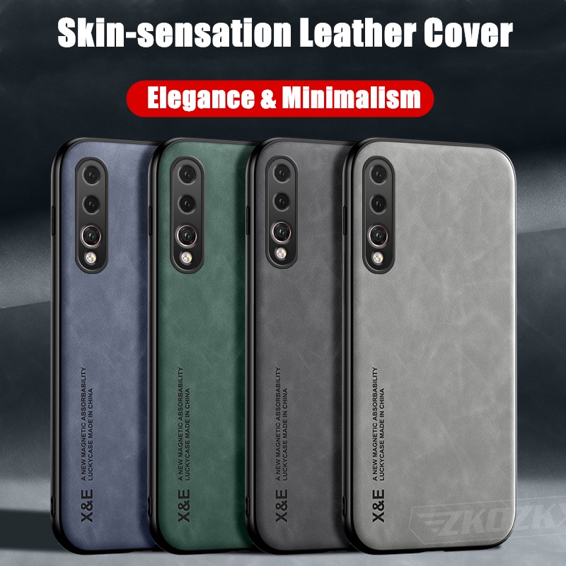 สําหรับ Huawei P20 Pro CLT-L29 L29C L09 L09C HW-01K Skin-sensation Elegance Retro ของแท้หนังแผ่นโลหะ