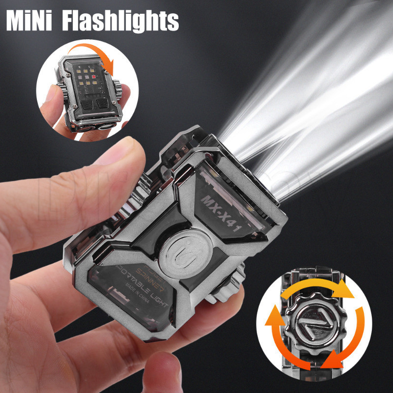 ไฟฉาย LED ขนาดเล็ก ความสว่างสูง ดูดซับแม่เหล็ก กันน้ํา ชาร์จ Type C พวงกุญแจไฟคู่ 6 ความเร็ว COB นิ่ม สําหรับอ่านหนังสือ ตั้งแคมป์