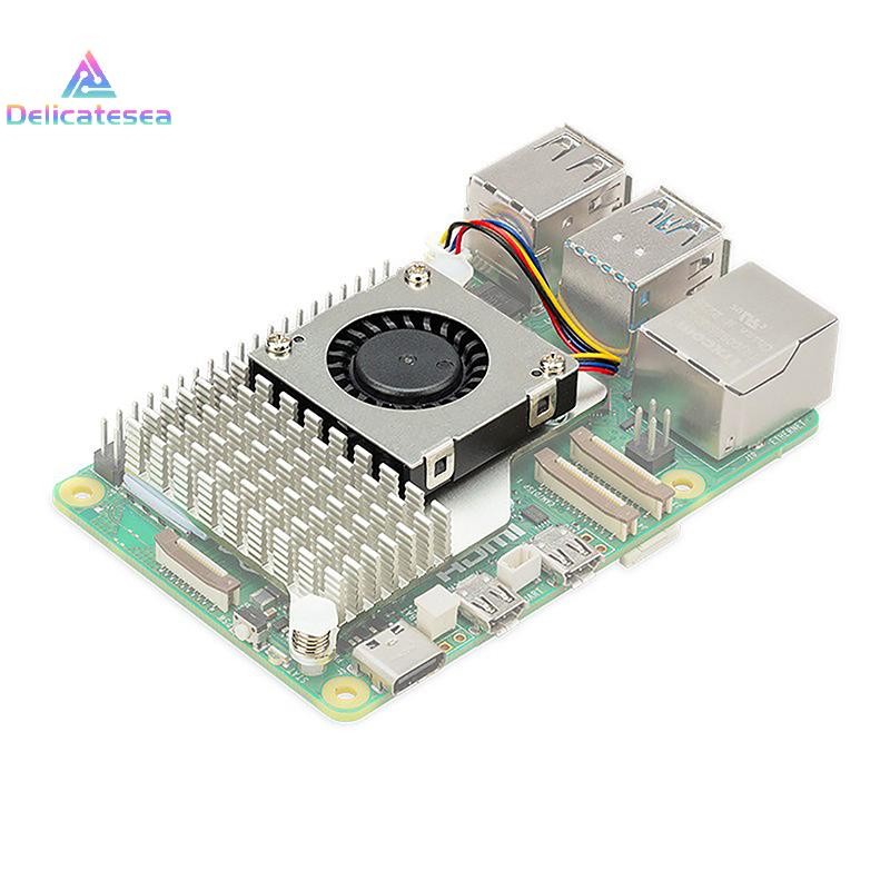 [Delicatesea] PWM พัดลมปรับความเร็วสีดําเงินสีฟ้าหม้อน้ําระบายความร้อนสําหรับ Raspberry Pi 5 Active Aluminium Heatsink ใหม่ - รูปที่ 6