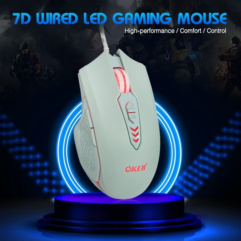 OKER X28 WIRED GAMING MOUSE LED เมาส์มีไฟ หัวเสียบ USB รับประกัน 1ปี