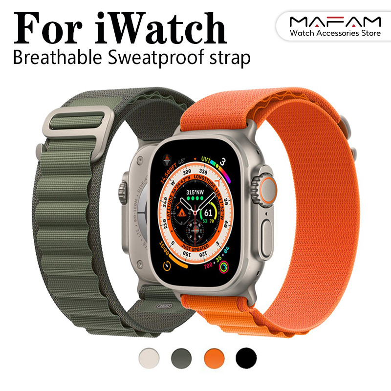 สายนาฬิกาไนลอนอัลไพน์พร้อมตะขอ G สําหรับ iWatch Ultra 49 มม. 45 มม. 44 มม. 42 มม. iWatch Series 8 7 