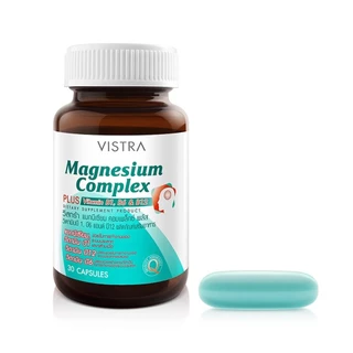 Vistra วิตามินแมกนีเซียม วิสทร้า คอมเพล็กซ์ พลัส Vistra Magnesium Complex บรรจุ 30 แคปซูล