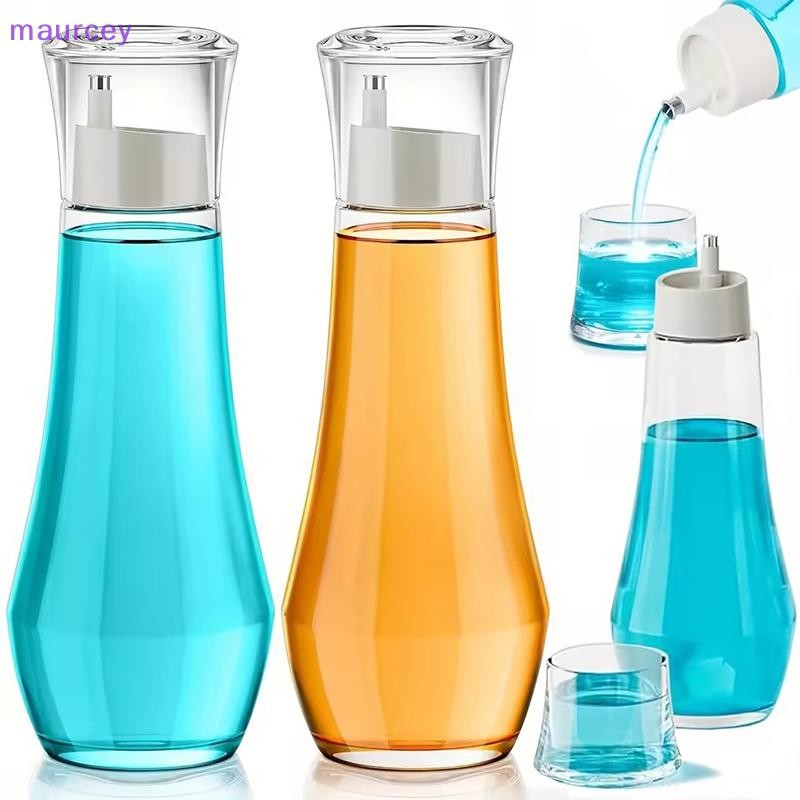 Maurcey แก้วน้ํายาบ้วนปากสําหรับห้องน้ํา 5.1/8.8OZ ปากล้างคอนเทนเนอร์ขวดพร้อมฝาปิดถ้วยขนาดเล็ก Refillable Mouthwash Dispenser ขวดเหล้าสําหรับเคาน์เตอร์ TH