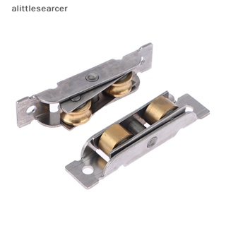 Alittlesearcer รอกล้อคู่ สเตนเลส แบบแบน ร่อง 77 88 อุปกรณ์เสริม สําหรับติดประตู หน้าต่าง ด้านล่าง