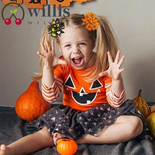 Willis กิ๊บติดผม โบว์ ฮาโลวีน ค้างคาว ฟักทอง ตลก แมงมุม ตัวอักษร สไตล์เกาหลี หญิง / เด็ก