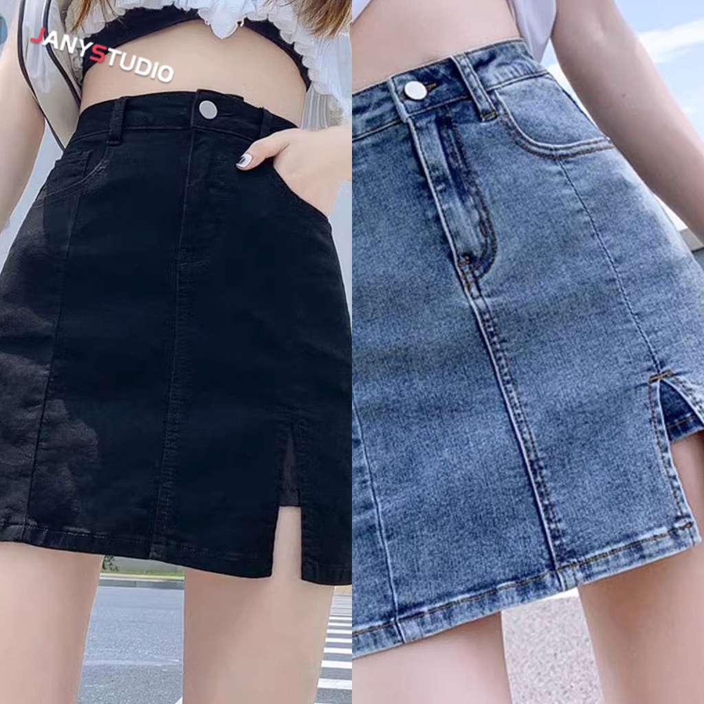 พร้อมส่ง กระโปรงยีนส์ Aทรงสวย สไตล์เกาหลี