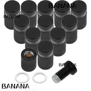 Banana1 สกรูยึดกระจก สเตนเลส 1/2 นิ้ว x 0.78 นิ้ว ทนทาน สีดํา สําหรับยึดกรอบรูป 12 ชิ้น