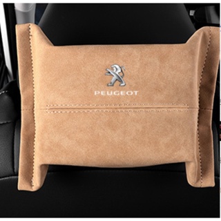 PEUGEOT LOGO tissue box 308 3008 206 207 307 407 607 4008 508 5008 RCZ C5X car seat back strap hanging universal Alcantara paper bag