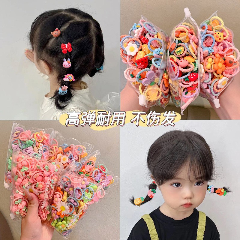 40 ชิ้น เด็ก ยืดหยุ่น ยางรัดผม เด็ก ผลไม้น่ารัก การ์ตูน นิ้วหัวแม่มือ ผูกผมหางม้า ชุดที่คาดผม