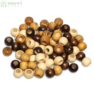Maywi ลูกปัดไม้ สีน้ําตาล 80 ชิ้น|ลูกปัดไม้ 20 มม. สําหรับทําเครื่องประดับ สร้อยข้อมือ DIY