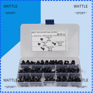 Wattle แหวนรองน็อต สเตนเลส 304 ทรงกลม แข็งแรง M6X16 มม. สีดํา สําหรับตู้ 50 แพ็ค