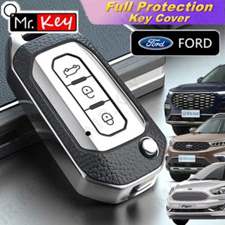 【Mr.Key】เคสหนัง Tpu พวงกุญแจรถยนต์ สําหรับ Territory EV Equator Sport Plus EcoBoost Figo Transit Fiesta Focus 2 3 Mk2 Mk3 Ranger Mk4