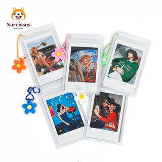 Narcissus ซองใส่นามบัตร PVC แบบใส ขนาดเล็ก 3 นิ้ว กันน้ํา แบบพกพา 5 ชิ้น