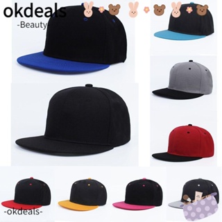 Okdeals หมวกเบสบอล หมวกแก๊ป หมวกเบสบอล สไตล์ฮิปฮอป แบบแบน ปรับได้ ฤดูใบไม้ผลิ คลาสสิก