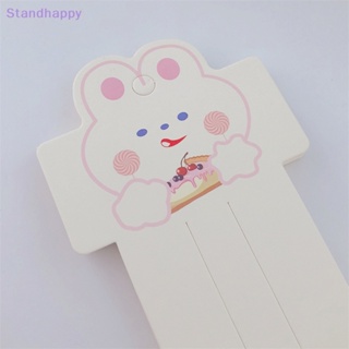 Standhappy ใหม่ ป้ายแท็กกระดาษ ลายการ์ตูนกระต่ายน่ารัก แฮนด์เมด สําหรับโชว์เครื่องประดับ กิ๊บติดผม 50 ชิ้น