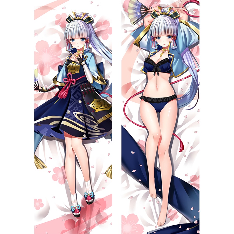 รูปแบบใหม่เกม Genshin Impact Kamisato Ayaka Dakimakura กอดหมอนอะนิเมะญี่ปุ่น Otaku เบาะ