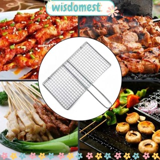 Wisdomest ตะแกรงเหล็ก สีเงิน สําหรับย่างบาร์บีคิว