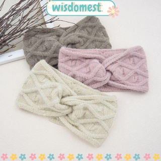 WISDOMEST ที่คาดผม ผ้าถัก ให้ความอบอุ่น สีพื้น แฟชั่นฤดูใบไม้ร่วง และฤดูหนาว