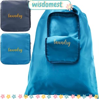 Wisdomest กระเป๋าซักรีด แบบพกพา พับได้ ขยายได้ สีฟ้า สีเทา พร้อมซิป ผ้าจัดเก็บ สําหรับเดินทาง