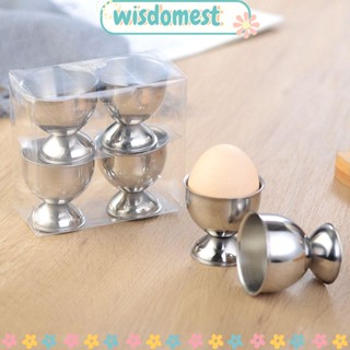 Wisdomest ถาดสเตนเลส แบบพกพา สะดวก สําหรับวางไข่ต้ม 4 ชิ้น