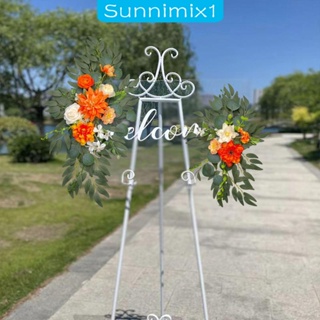 [Sunnimix1] ป้ายต้อนรับ ผ้าไหม ลายดอกไม้ ใบไม้สีเขียว หลากสี สําหรับงานแต่งงาน ฉากหลังต้อนรับ 2 ชิ้น