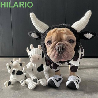 Hilario หมวกหูกระต่าย, กวาง / กระทิงดํา รูปร่างไดโนเสาร์ / หมีสีน้ําตาล ฮาโลวีน ถัก หมวกสัตว์เลี้ยง, หมวกคอสเพลย์สัตว์เลี้ยง ผ้าขนสัตว์ ระบายอากาศ นุ่ม หมวกลูกสุนัข หมวกฮาโลวีน