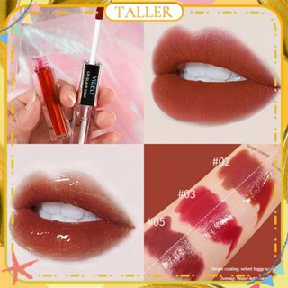 ✧Ready Stcok Vibely Double Head Lip Glaze With Raincoat Base Liquid Shaping Water Light ลิปสติกแก้วใส Long Lasting Lip Makeup TALLER